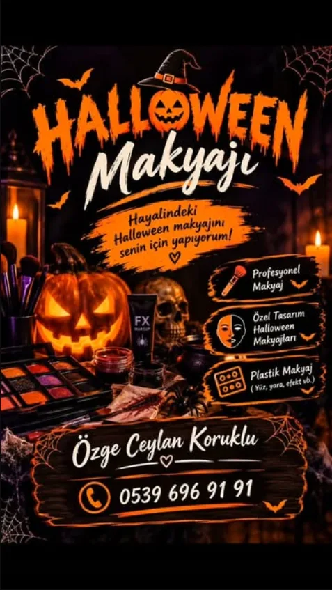 Halloween makyajı afişi